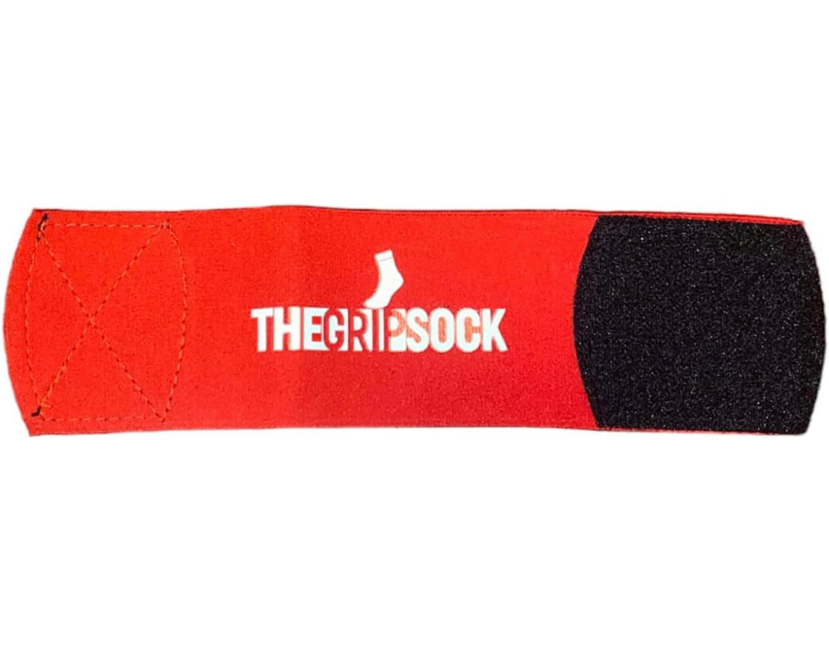 The Grip Sock Shin Guard Straps Set Double Sided (RED)