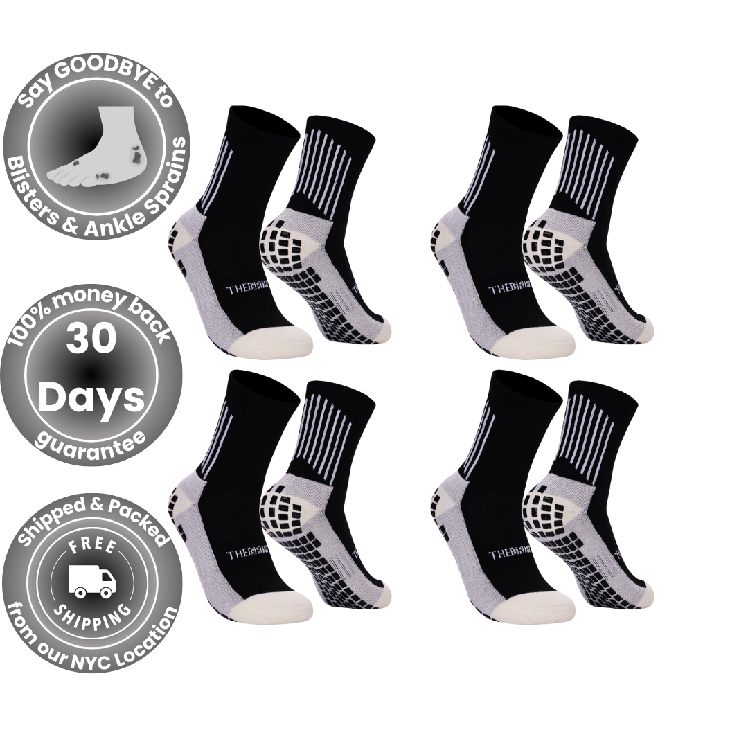The Grip Sock Kids 4pk Black