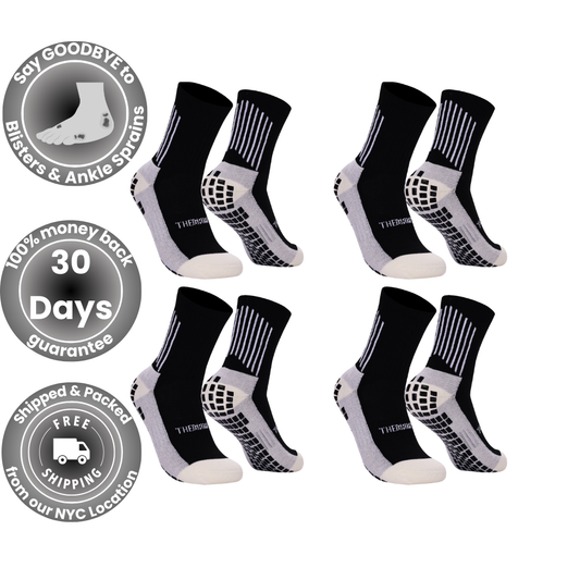 The Grip Sock Kids 4pk Black