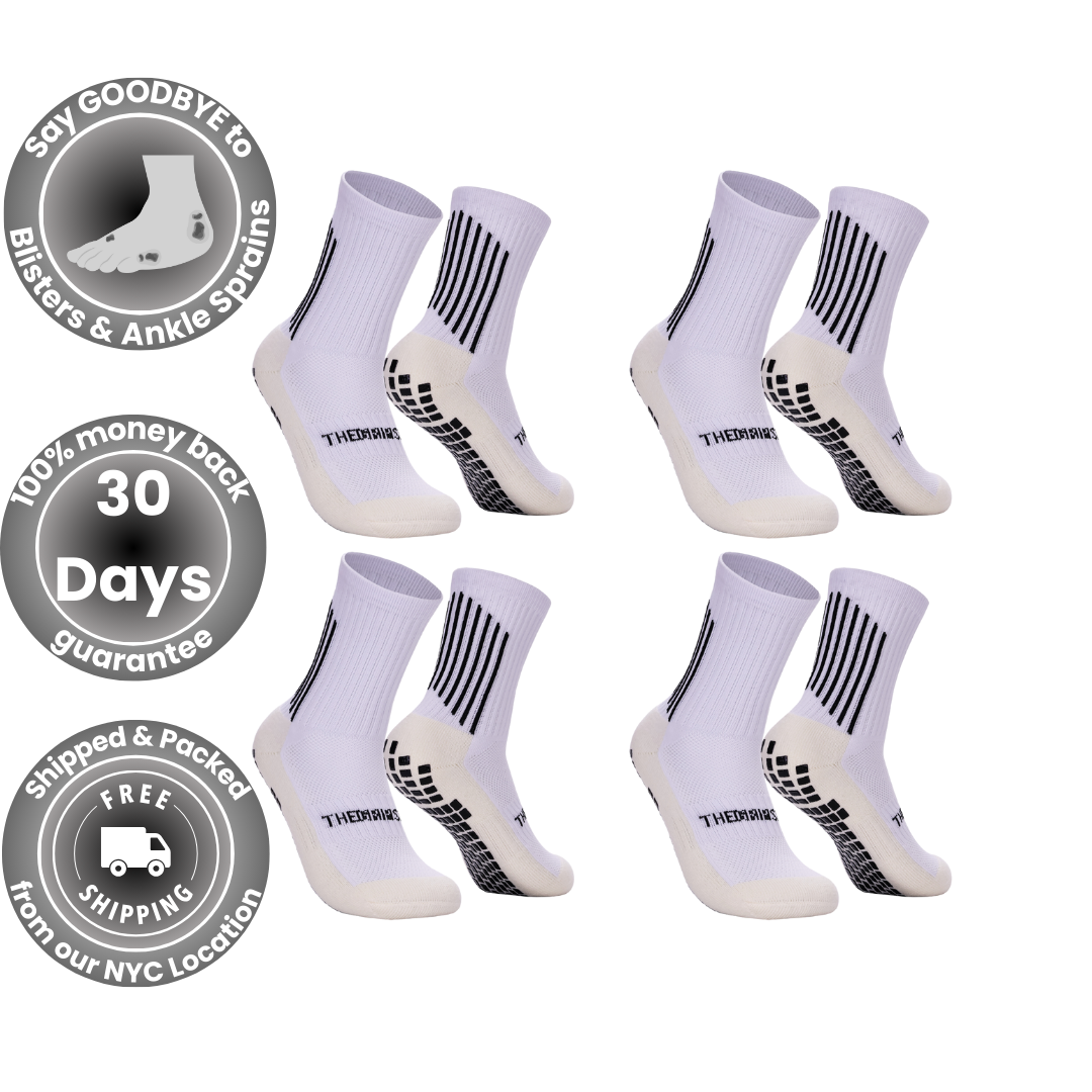 The Grip Sock Adult 4pk White