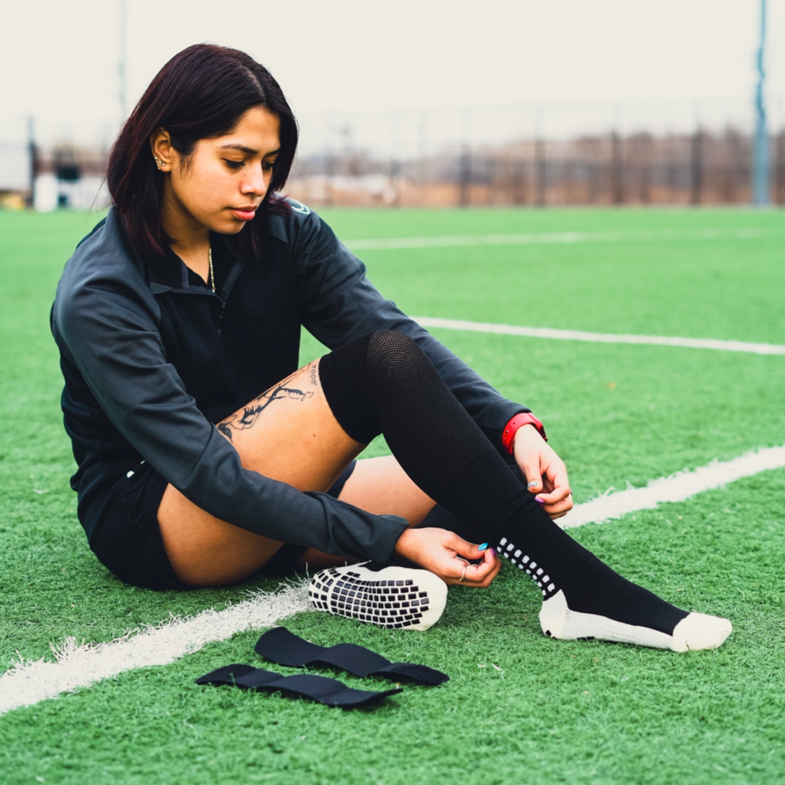 Grip Socks, Leg Sleeves & Shin Guard Straps (BLACK)