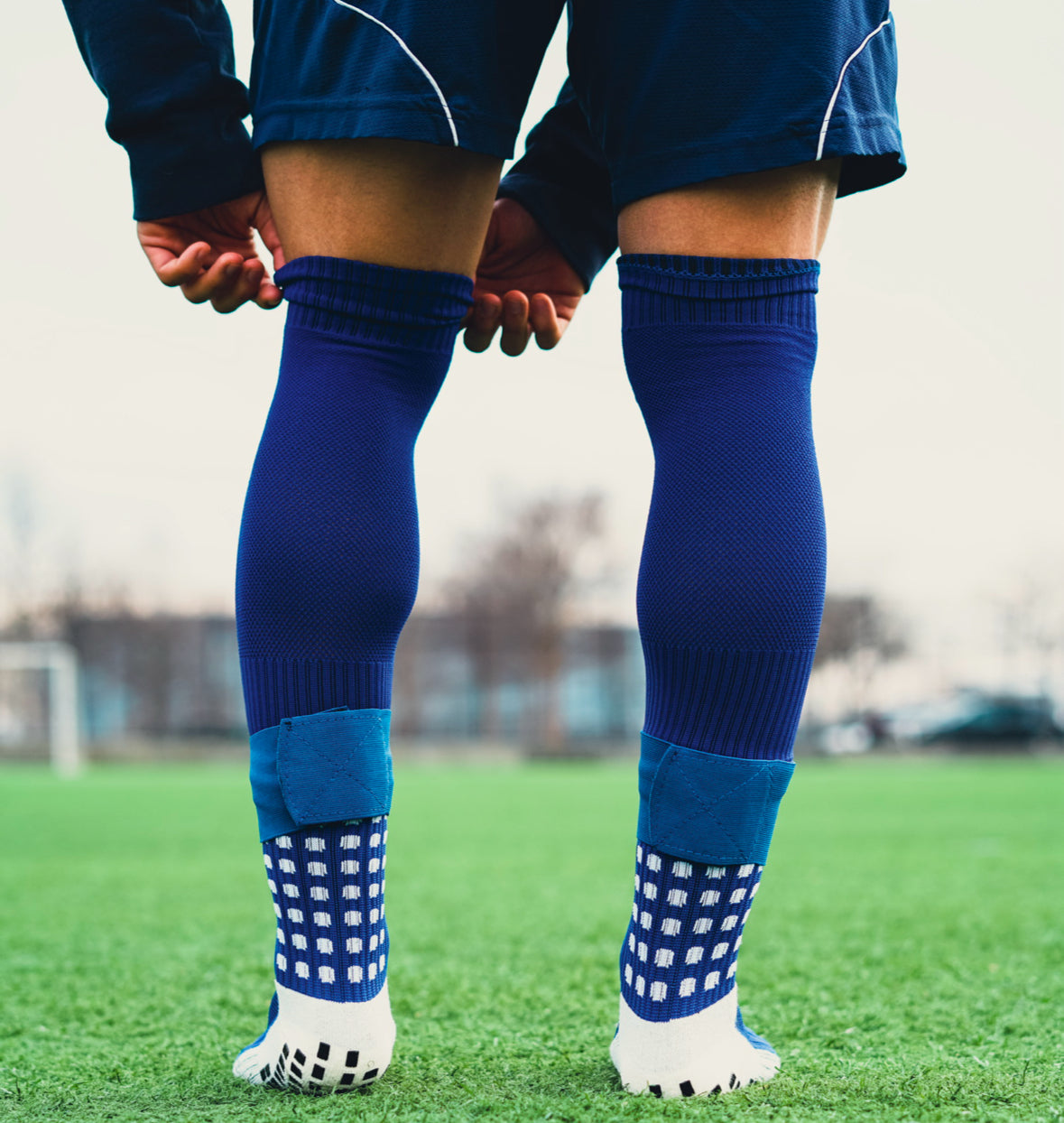 Grip Socks, Leg Sleeves & Shin Guard Straps (BLUE)