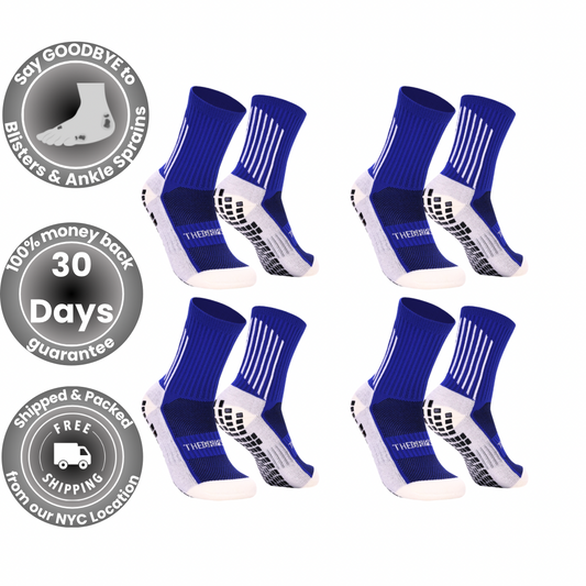 The Grip Sock V2.0 Adult 4pk Blue