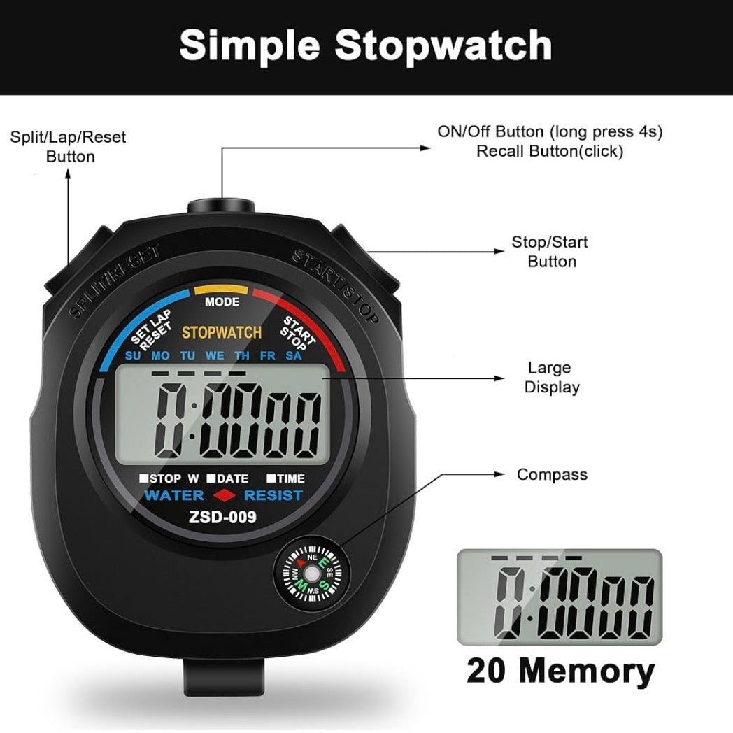 2 Pk Stopwatch and 2 pk Whistle Bundle