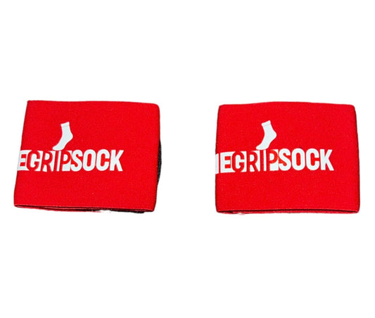 The Grip Sock Shin Guard Straps Set Double Sided (RED)