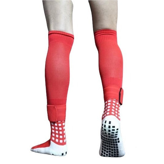 Compression Leg Sleeve With Shin Guard Tape Soccer For Men And