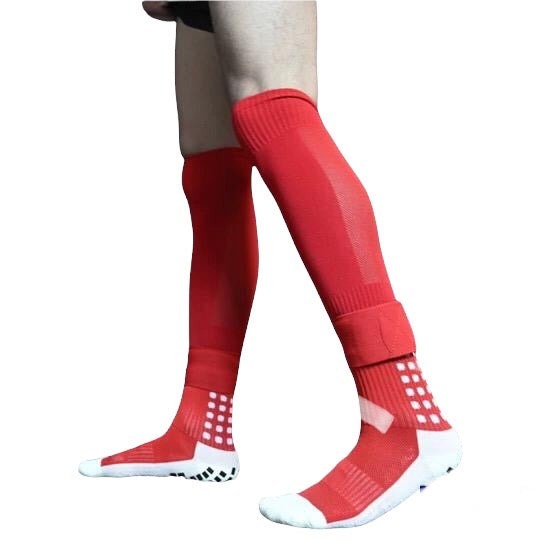 The Grip Sock Grip Socks Leg Sleeves and Shin Guard Straps Bundle Set RED